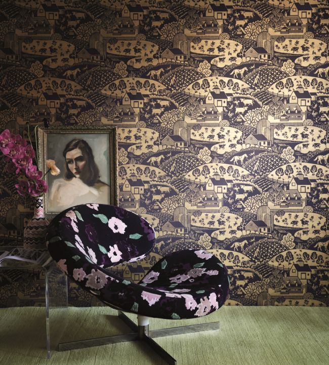 Gable Wallpaper - Paean Black - 5409 - Farrow & Ball - Premier Wallcovering