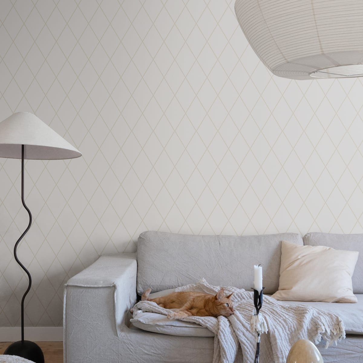 Gabriel Wallpaper - Eggshell - Sandberg - S10193 - Premier Wallcovering