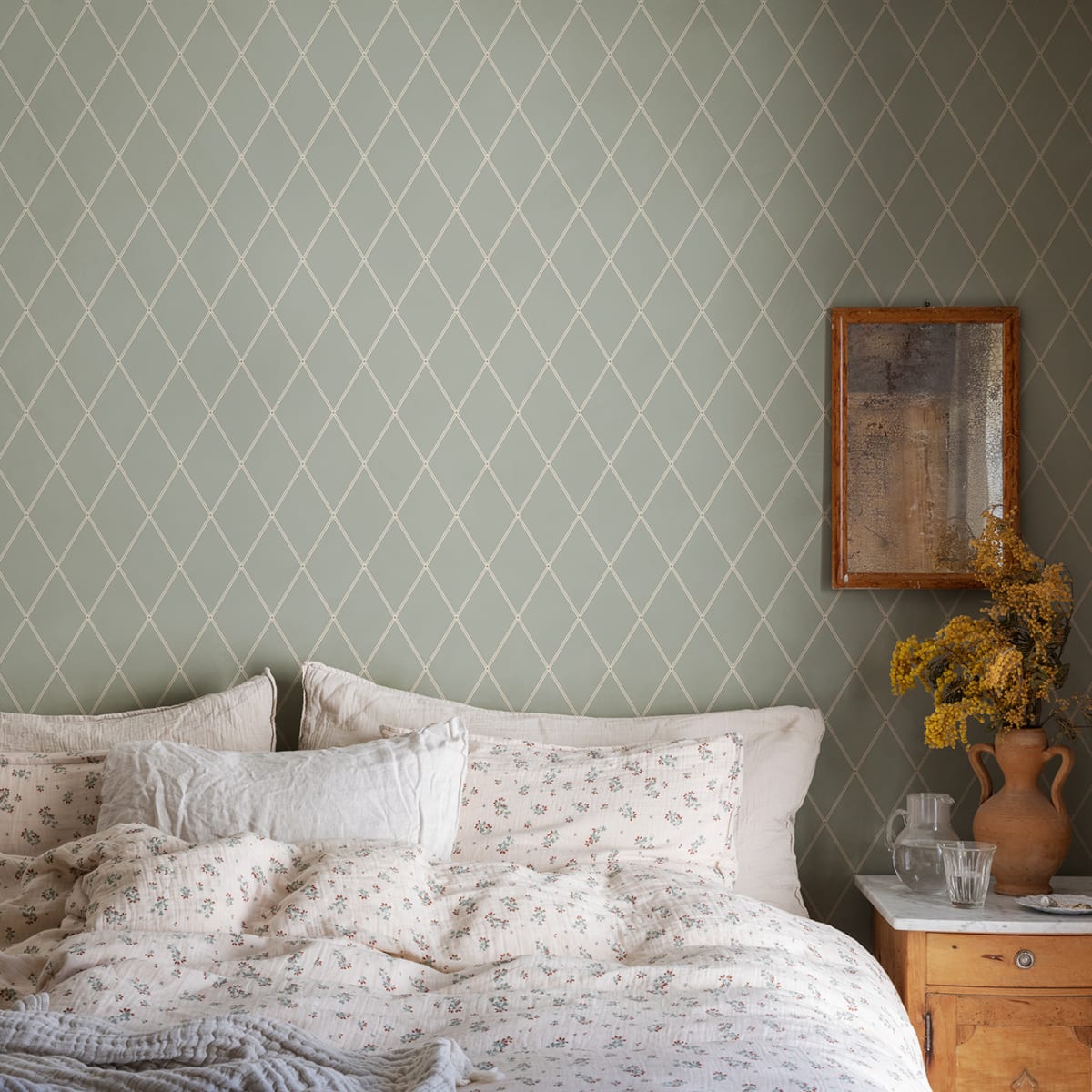 Gabriel Wallpaper - Sage Green - Sandberg - S10194 - Premier Wallcovering