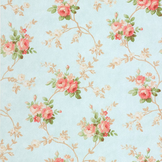 Gabriella Floral Trail Wallpaper - Blue - SK Filson - DE41407 - Premier Wallcovering
