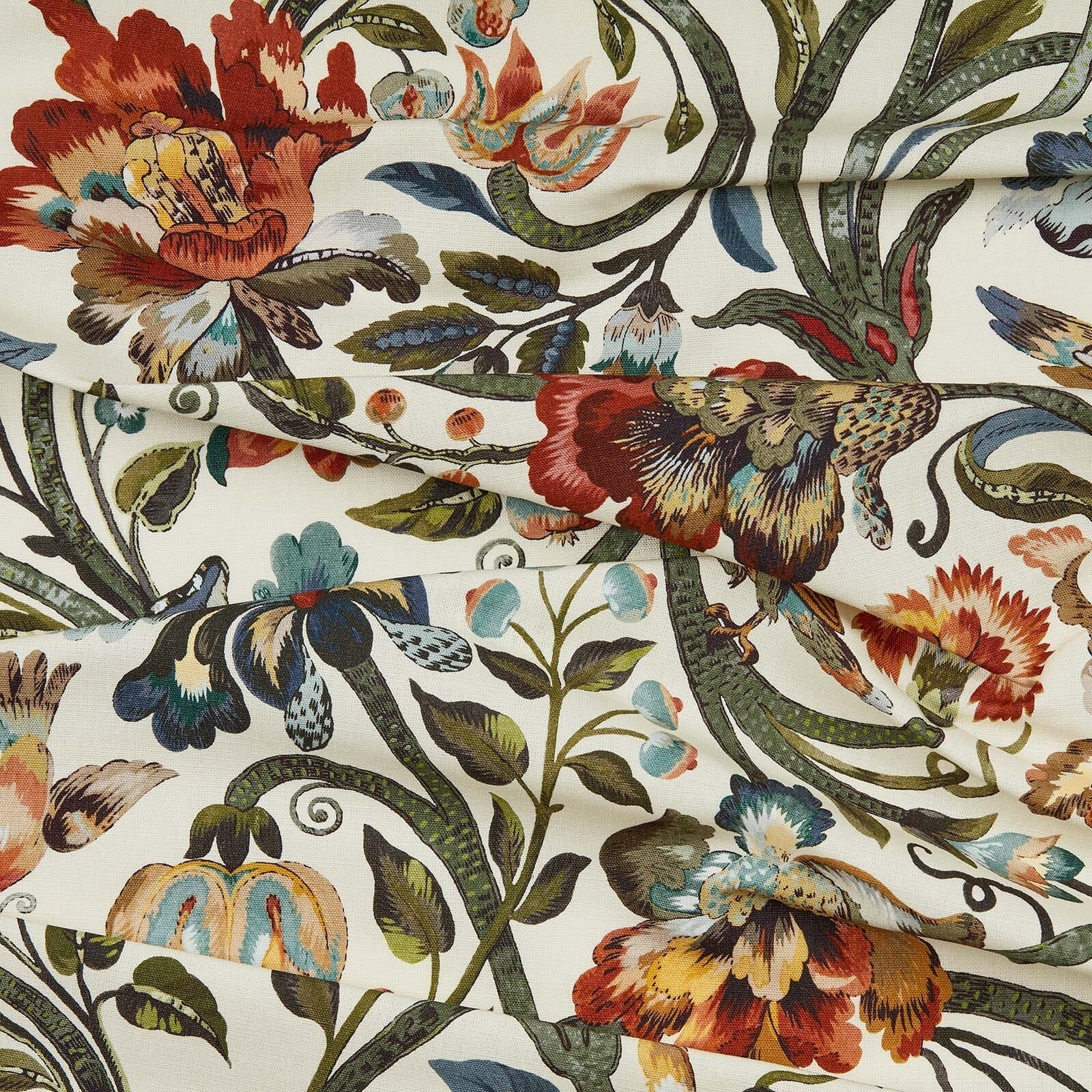 Gaia Cotton Linen Fabric - Ecru - House of Hackney - 1-FA-GAI-CL-ECR-XXX-XXX - Premier Wallcovering