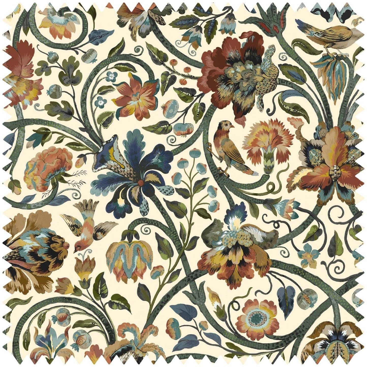 Gaia Cotton Linen Fabric - Ecru - House of Hackney - 1-FA-GAI-CL-ECR-XXX-XXX - Premier Wallcovering