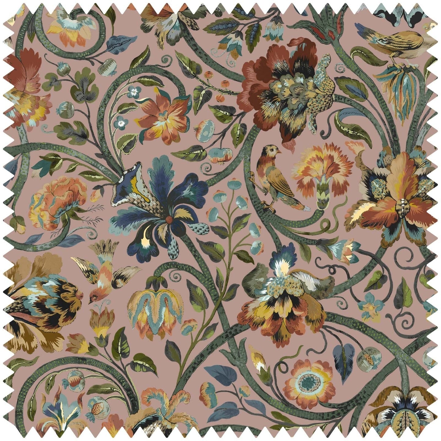 Gaia Velvet Fabric -  Blush - House of Hackney - 1-FA-GAI-VE-BLS-XXX-XXX - Premier Wallcovering