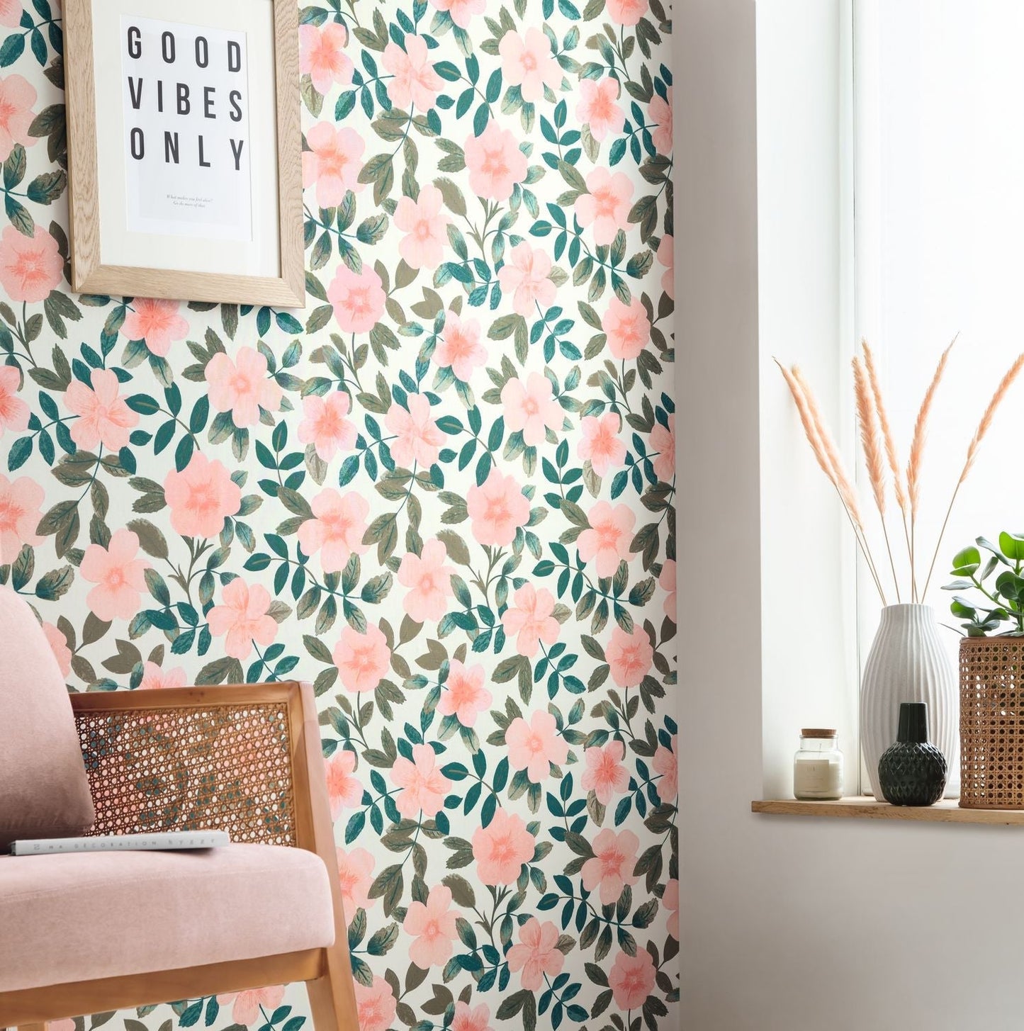 Gaia Wallpaper - Kaki Rose - Caselio - 103627240 - Premier Wallcovering