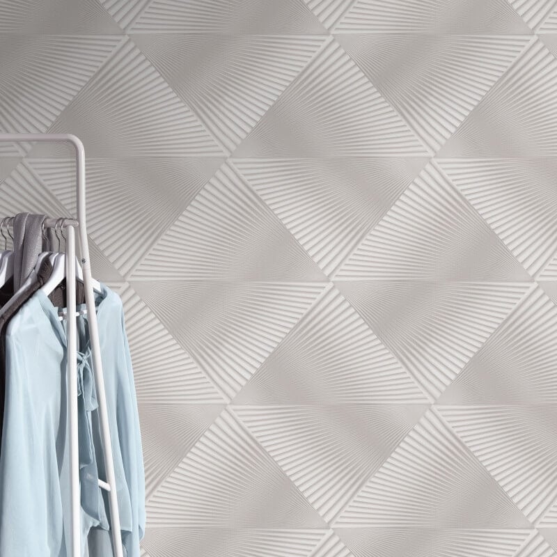 Gala 3D Effect Fan Metallic Wallpaper - Taupe - Erismann - 10404 - 37 - Premier Wallcovering