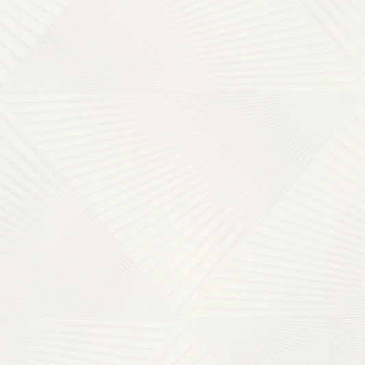 Gala 3D Effect Fan Metallic Wallpaper - White - Erismann - 10404 - 01 - Premier Wallcovering
