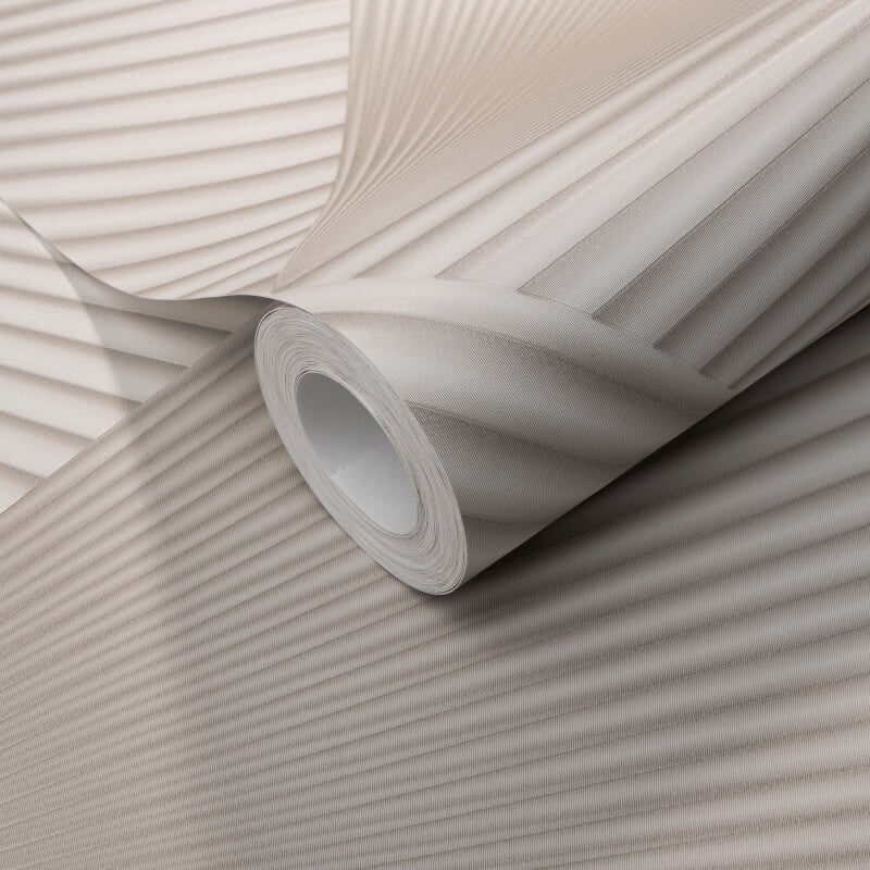 Gala 3D Effect Fan Metallic Wallpaper - Taupe - Erismann - 10404 - 37 - Premier Wallcovering