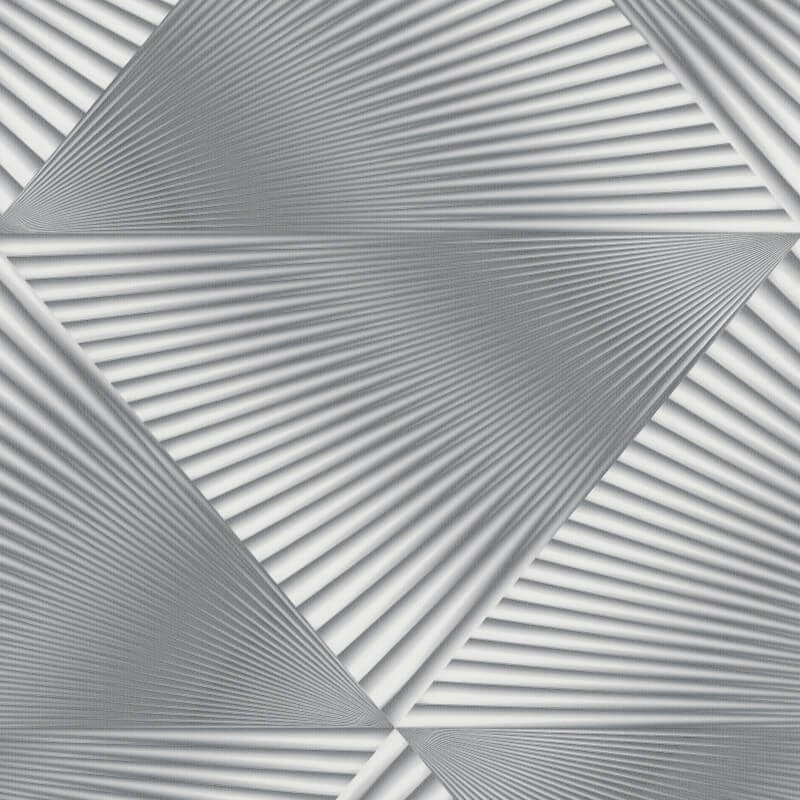 Gala 3D Effect Fan Metallic Wallpaper - Grey - Erismann - 10404 - 10 - Premier Wallcovering
