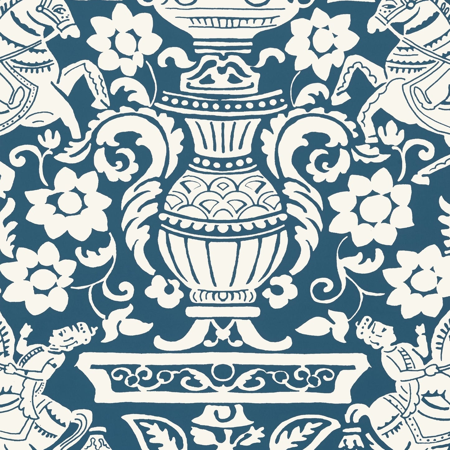 Galway Wallpaper - Navy - Thibaut - T14362 - Premier Wallcovering