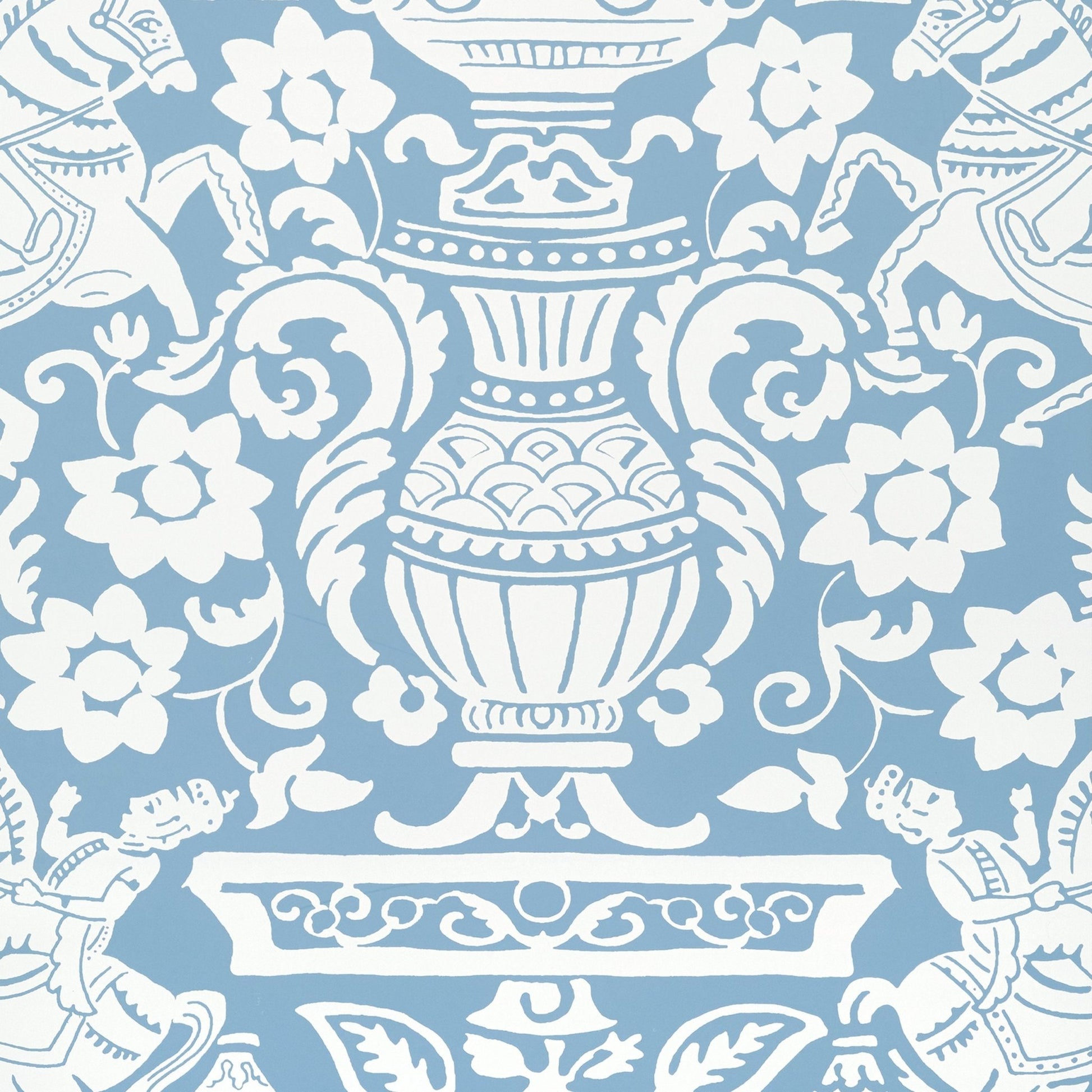 Galway Wallpaper - Blue - Thibaut - T14361 - Premier Wallcovering