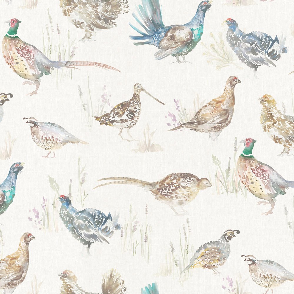 Game Birds Wallpaper - Cream - Voyage Maison - GAMEBIR/WPO/CRE - Premier Wallcovering