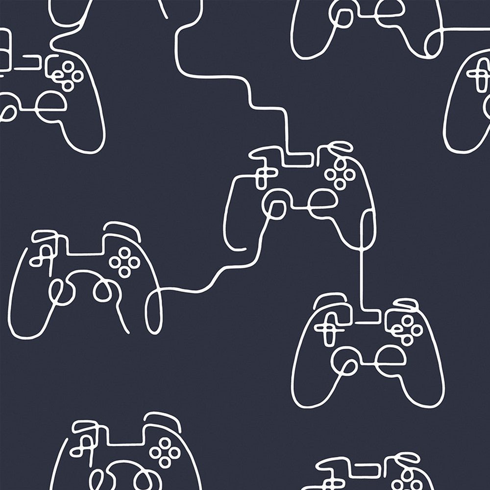 Gamer Doodle Wallpaper - Navy - Next - 127712 - Premier Wallcovering