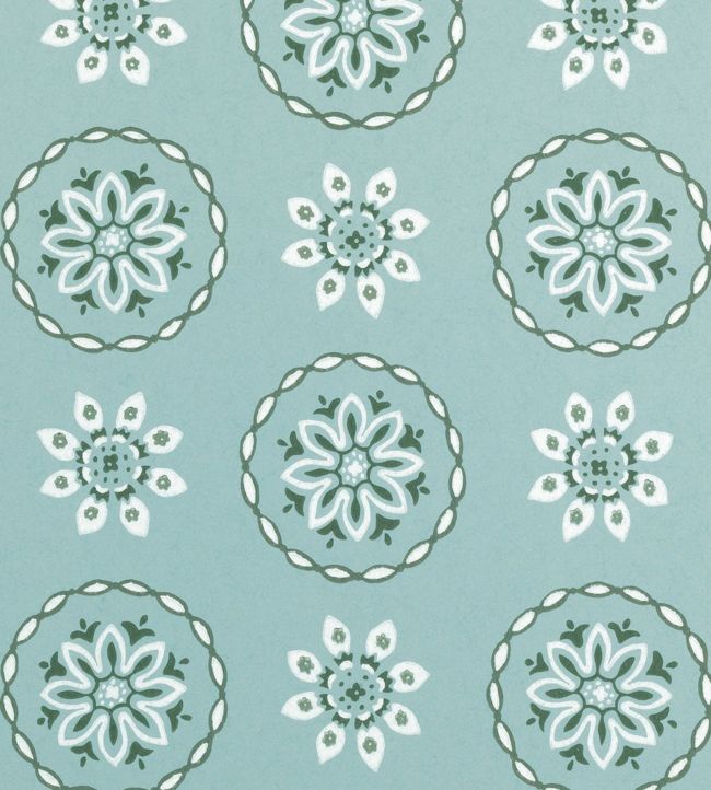 Garance Wallpaper - Aqua - Nina Campbell - NCW4354 - 02 - Premier Wallcovering