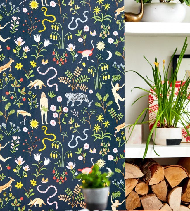 Garden Of Eden Wallpaper - Midnight - NART112795 - Scion - Premier Wallcovering