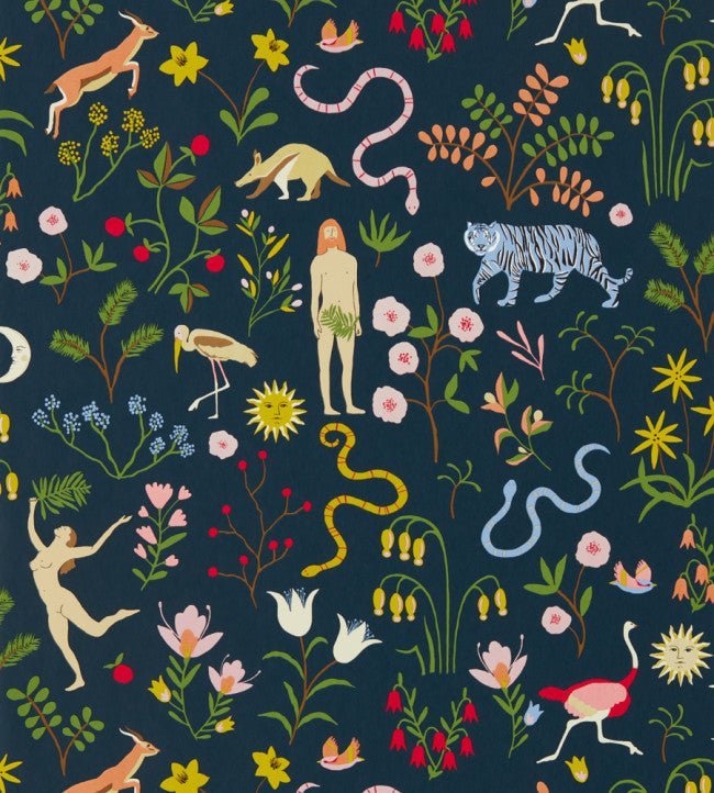 Garden Of Eden Wallpaper - Midnight - NART112795 - Scion - Premier Wallcovering