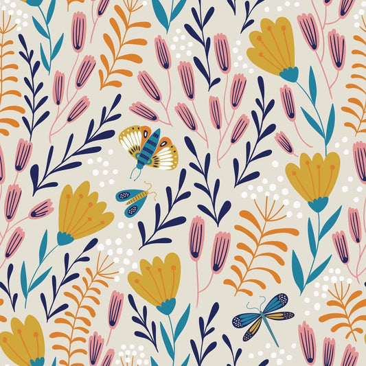 Garden of Eden Wallpaper - Peony Pink, Turquoise & Mustard - Lust Home - LH900037 - Premier Wallcovering
