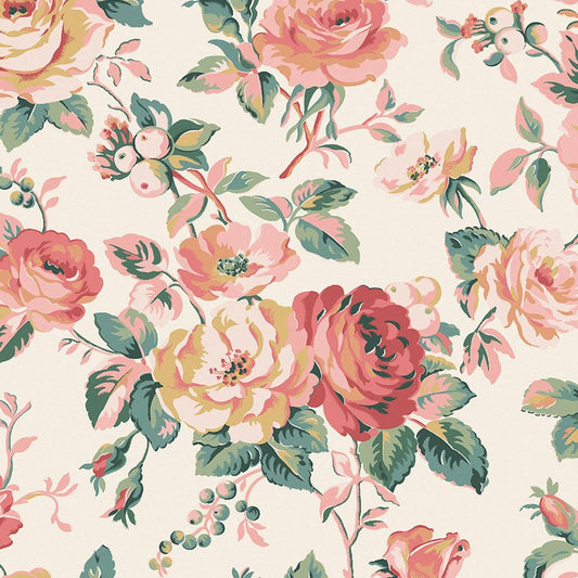 Garden Rose Wallpaper - Autumn - 125501 - Cath Kidston - Premier Wallcovering