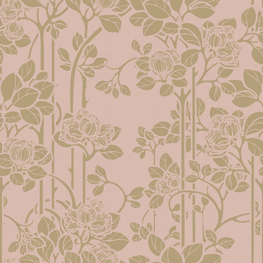 Garden Trellis Wallpaper - Dusty Pink and Gold - LAN100151 - Lucie Annabel - Premier Wallcovering