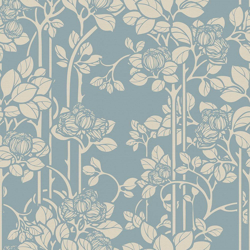 Garden Trellis Wallpaper - Mineral and Vintage Cream - LAN100152 - Lucie Annabel - Premier Wallcovering
