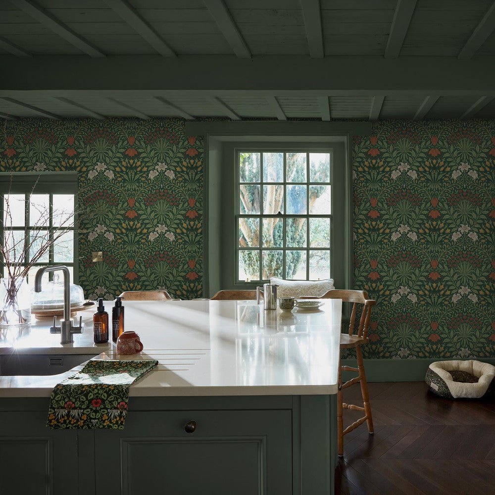 Garden Wallpaper - Moss Green - 140495 - William Morris - Premier Wallcovering