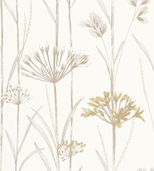 Gardinum Wallpaper - Ivory & Gold - HPOW110554 - Harlequin - Premier Wallcovering