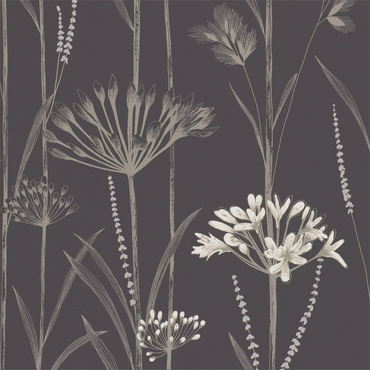 Gardinum Wallpaper - Charcoal Flint & Gilver - HPOW110556 - Harlequin - Premier Wallcovering