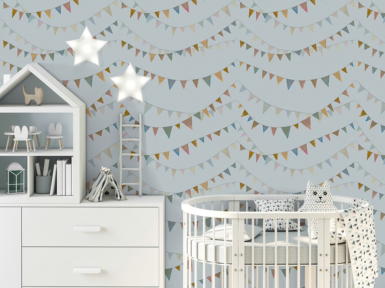 Garland Great Kids Wallpaper - Light Blue - Hohenberger - 26824 - Premier Wallcovering