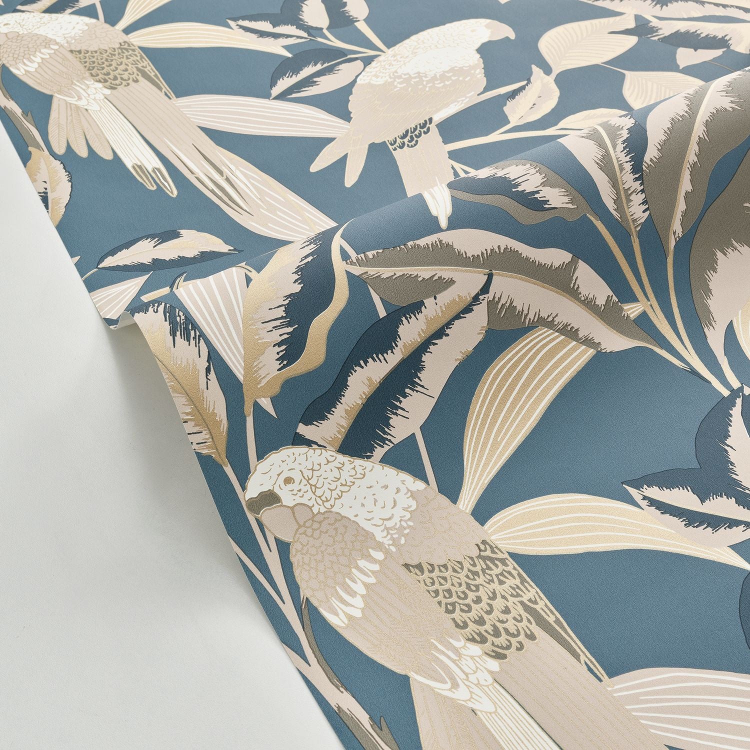 Gary Wallpaper - Bleu Paon - Caselio - 103796231 - Premier Wallcovering