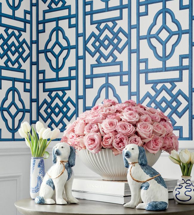 Gateway Wallpaper - Navy - Thibaut - T13314 - Premier Wallcovering