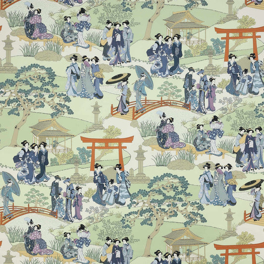 Geishas Fabric - Indigo - Manuel Canovas - M4049-01 - Premier Wallcovering