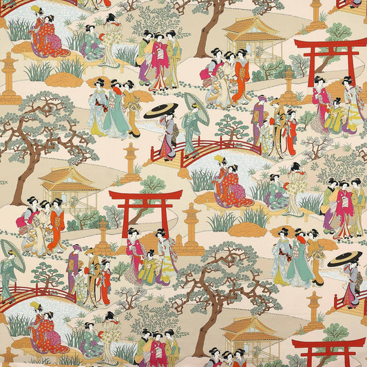 Geishas Fabric - Fuchsia - Manuel Canovas - M4049-02 - Premier Wallcovering