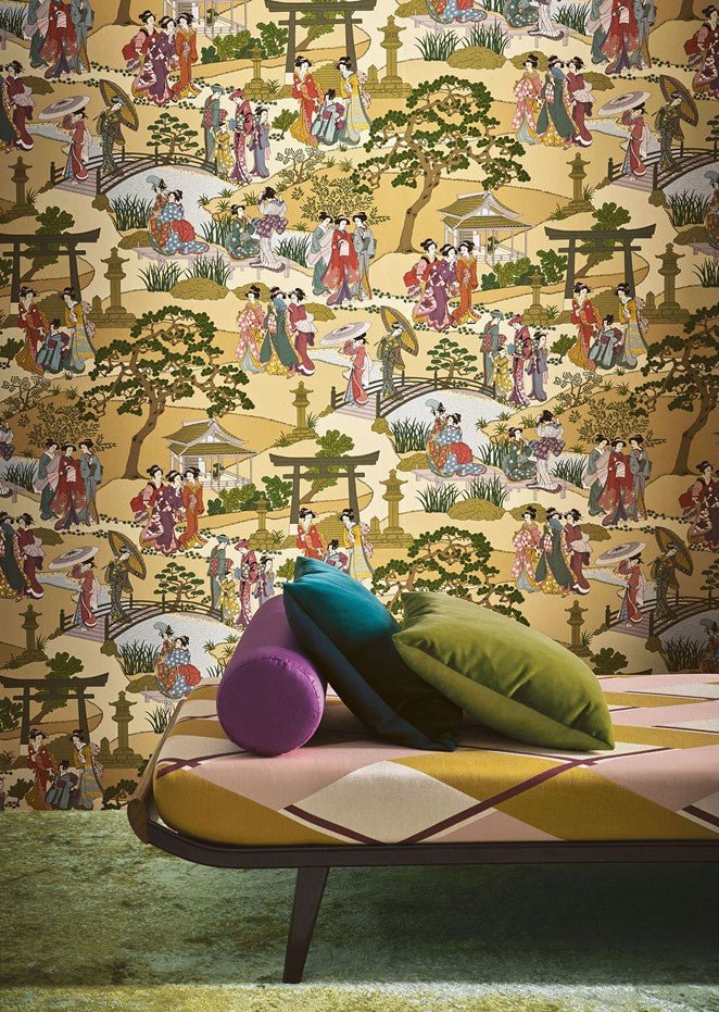 Geishas Wallpaper - Indigo - Manuel Canovas - 03092-01 - Premier Wallcovering