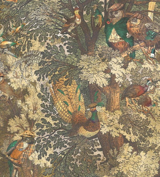 Gentlemen Birds Wallpaper - Autumn - Brand McKenzie - BMWL005/04A - Premier Wallcovering