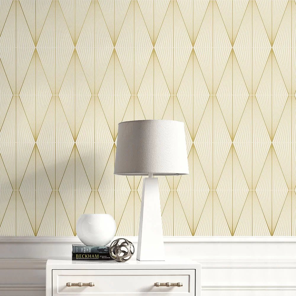 Geo Diamond Wallpaper - Goldenrod - NextWall - NW55805 - Premier Wallcovering