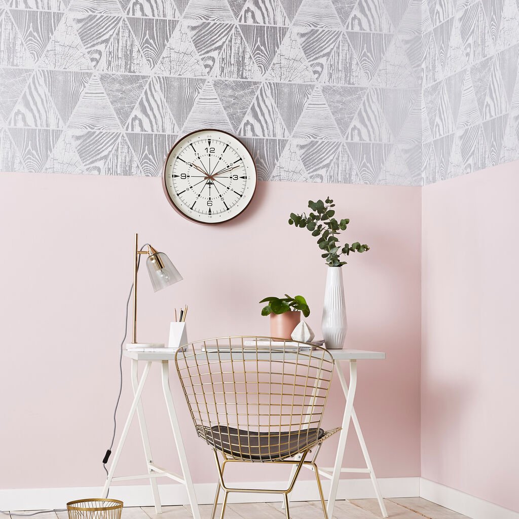 Geo Grain Wallpaper - Silver - Graham & Brown - 105240 - Premier Wallcovering