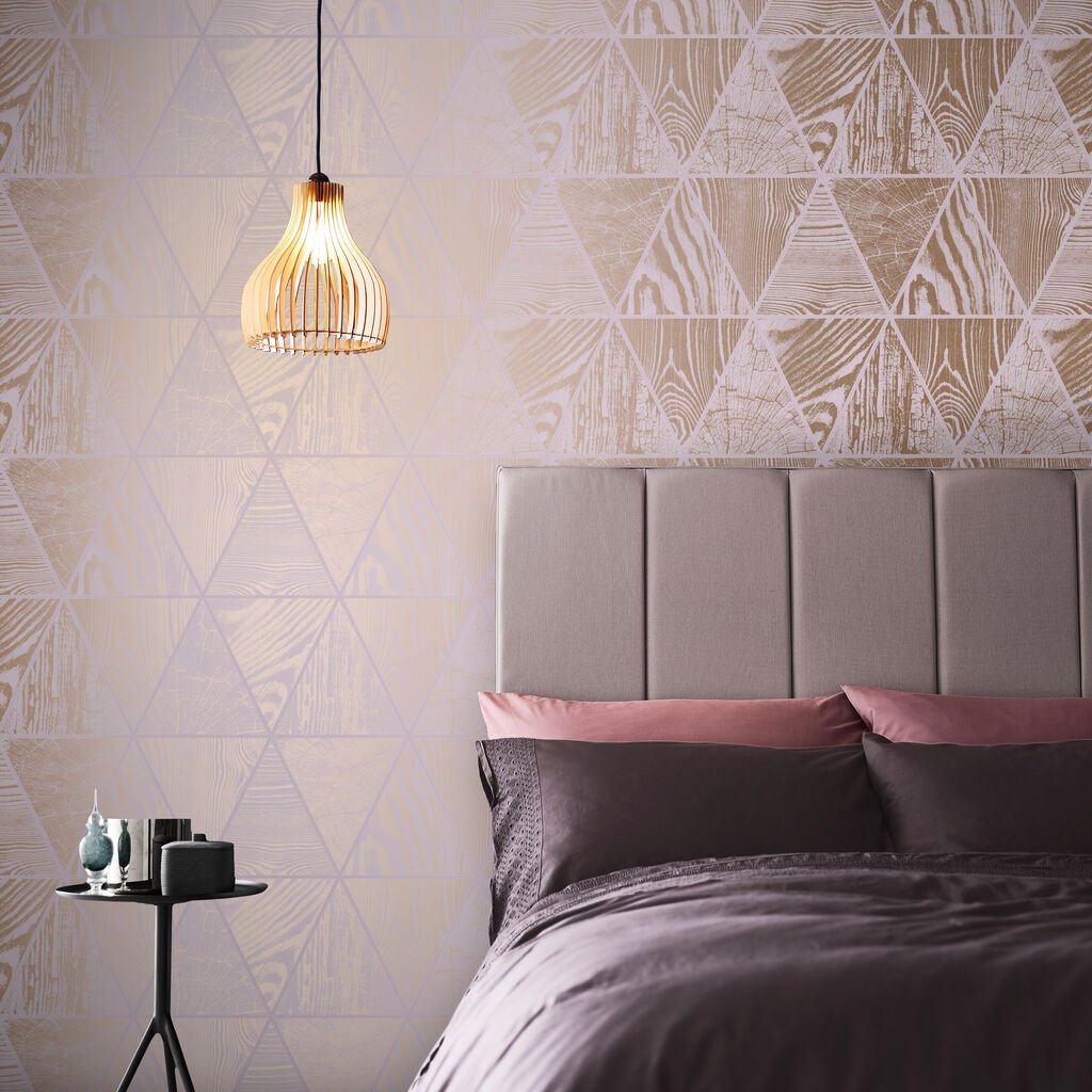 Geo Grain Wallpaper - Blush Rose Gold - Graham & Brown - 105241 - Premier Wallcovering