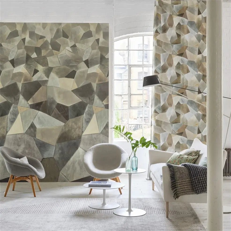 Geo Moderne Wallpaper - Pewter - Designers Guild - PDG1110/02 - Premier Wallcovering