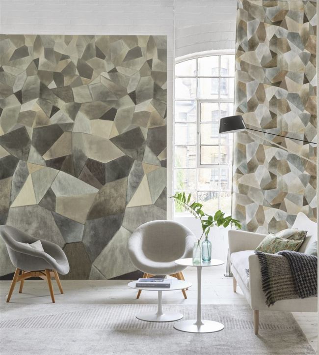 Geo Moderne Wallpaper - Pewter - PDG1110/02 - Designers Guild - Premier Wallcovering