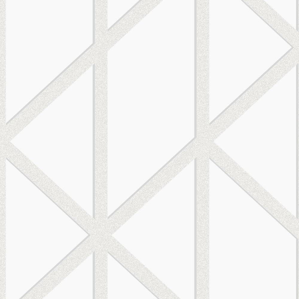 Geo Panel Wallpaper - White - Superfresco Easy - 117848 - Premier Wallcovering