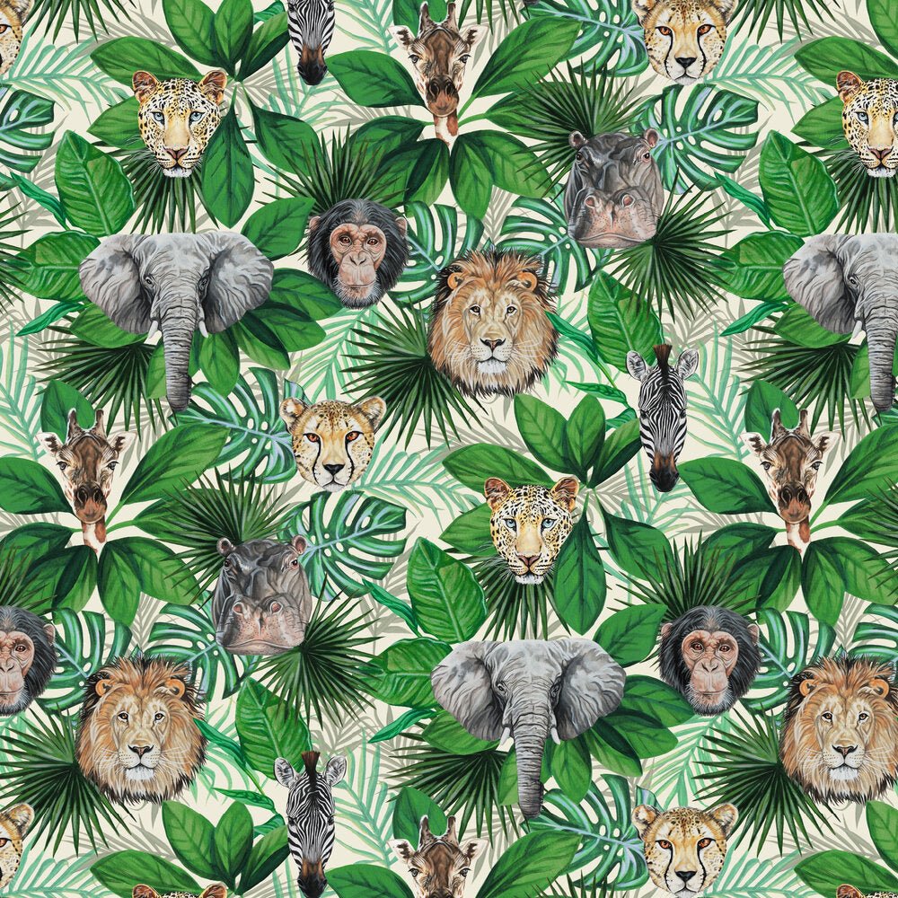 Geoffrey & Friends Wallpaper - Cream - The Graduate Collection - AB1JUNGLENATURAL - Premier Wallcovering