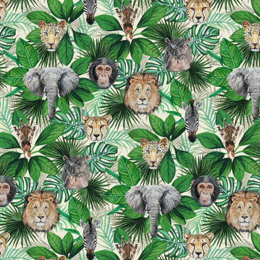 Geoffrey & Friends Wallpaper - Cream - The Graduate Collection - AB1JUNGLENATURAL - Premier Wallcovering