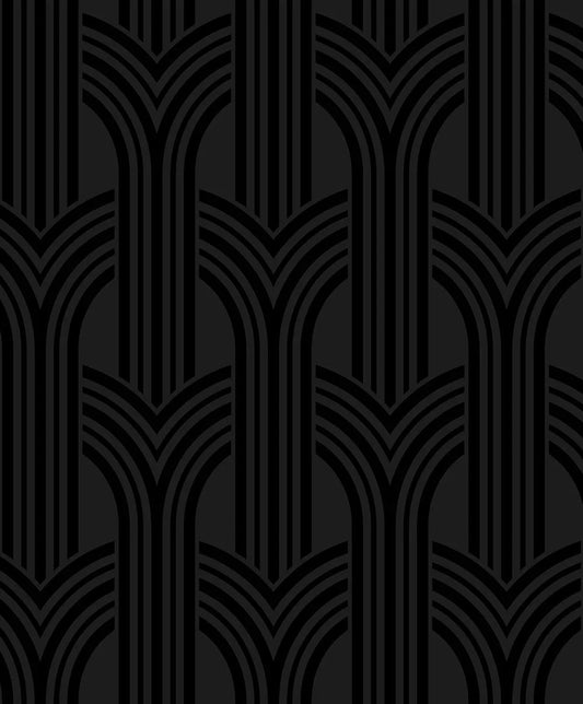 Geometric Arches Wallpaper - Onyx - NextWall - NW59500 - Premier Wallcovering