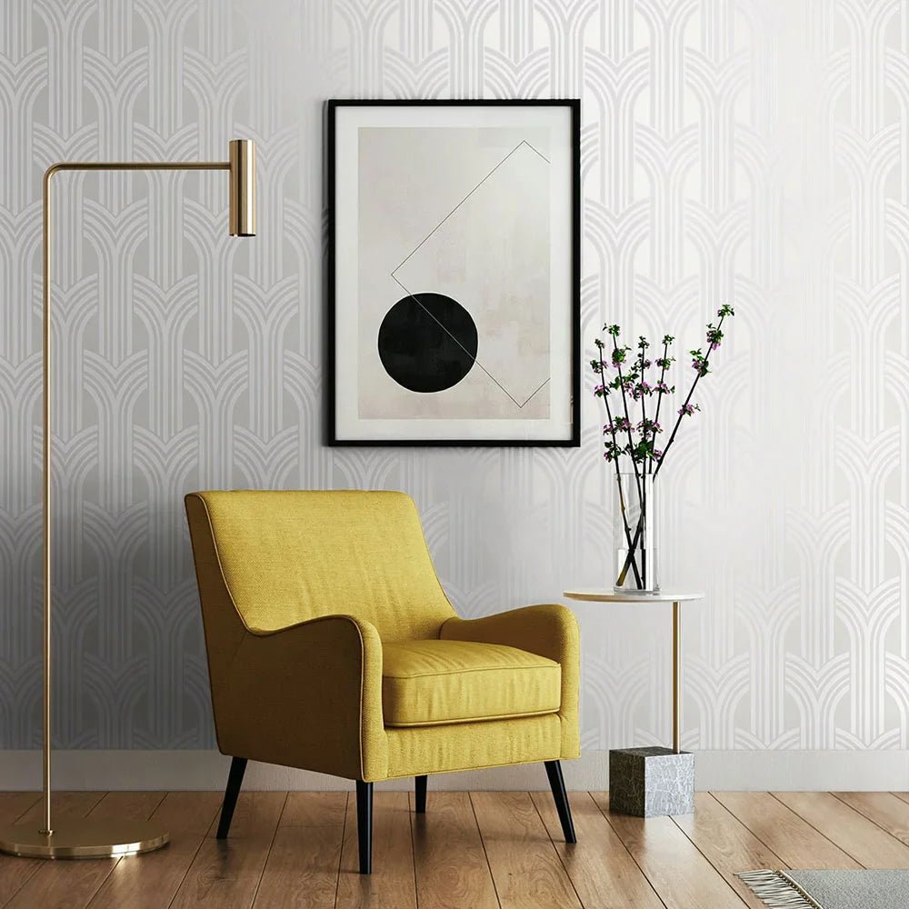 Geometric Arches Wallpaper - Pearl - NextWall - NW59510 - Premier Wallcovering