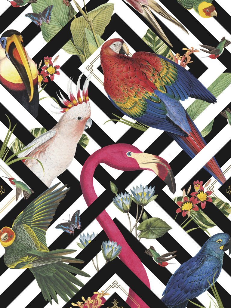 Geometric Aviary Wallpaper - Multi - Divine Savages - DVS004-GEO-WR - Premier Wallcovering