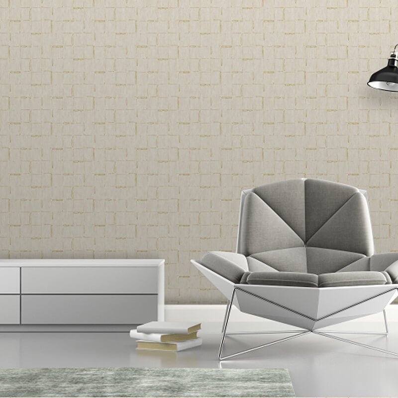 Geometric Lines Metallic Wallpaper - Stone - SK Filson - SK20028 - Premier Wallcovering