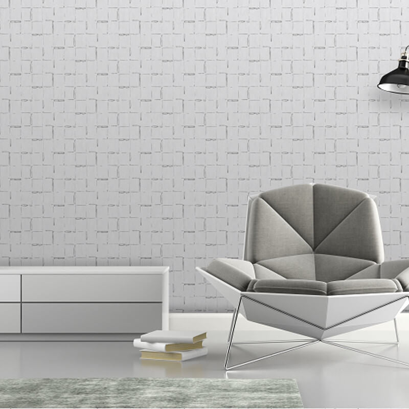 Geometric Lines Metallic Wallpaper - Silver - SK Filson - SK20026 - Premier Wallcovering