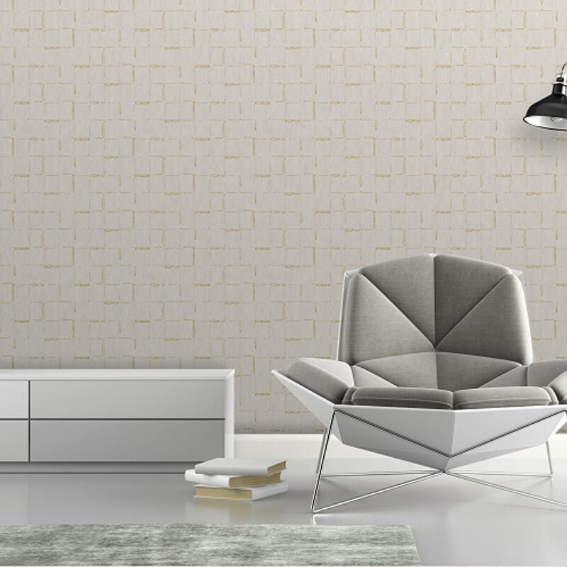 Geometric Lines Metallic Wallpaper - Beige - SK Filson - SK20029 - Premier Wallcovering