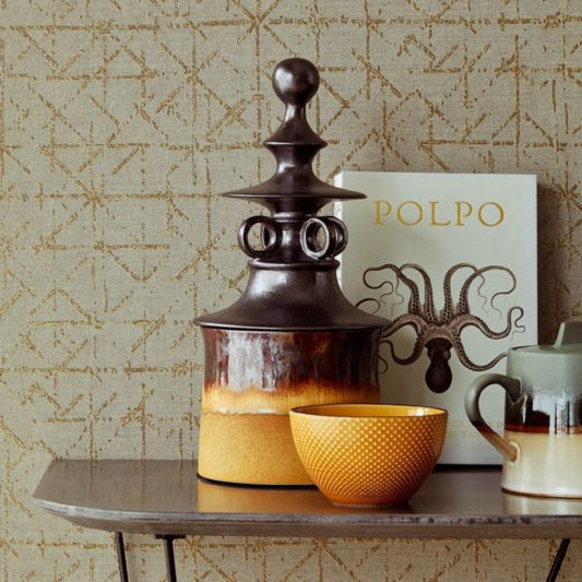 Geometric Sketch Topaz Wallpaper - Beige / Grey - Eijffinger - 394530 - Premier Wallcovering