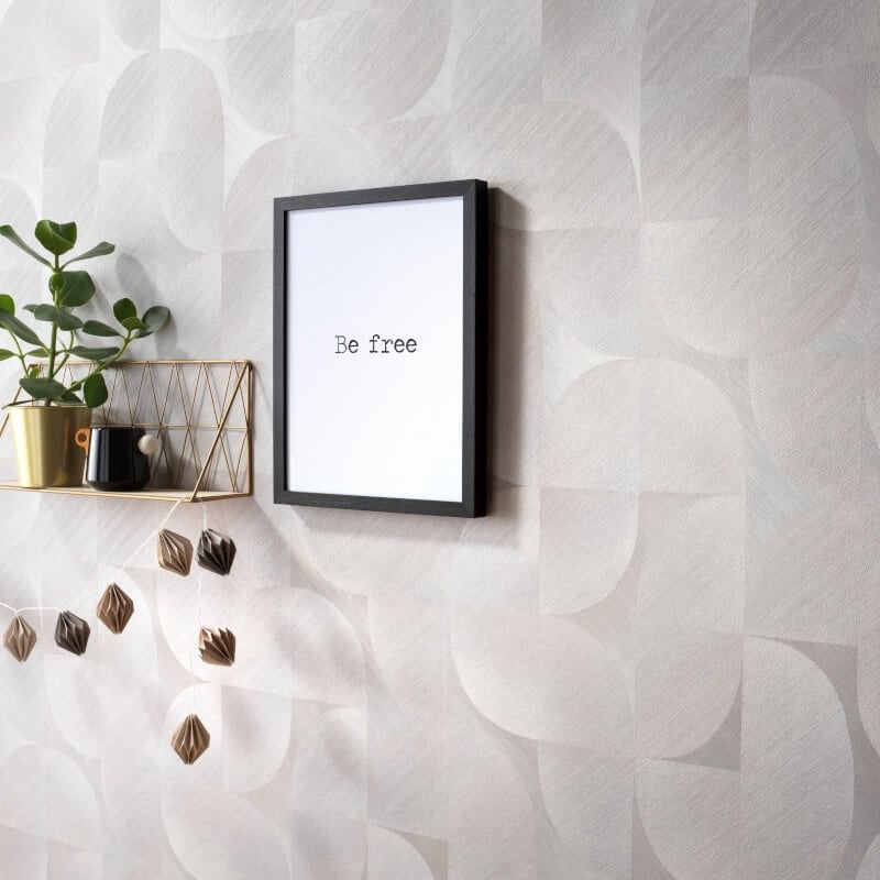 Geometric Tile Abstract Wallpaper - Taupe - Erismann - 10392 - 38 - Premier Wallcovering