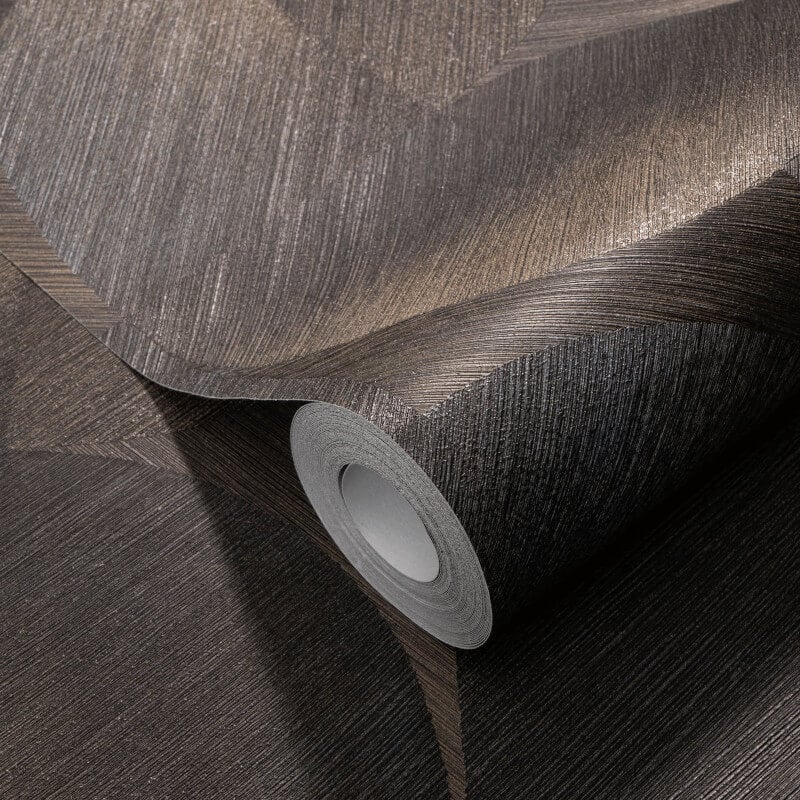 Geometric Tile Abstract Wallpaper - Black/Brown - Erismann - 10392 - 15 - Premier Wallcovering